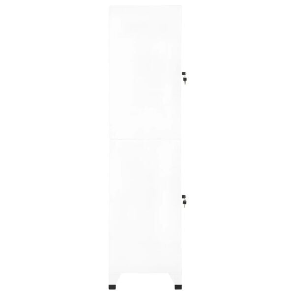 vidaXL Locker Cabinet White Steel Medium Locker Cabinet Rectangular