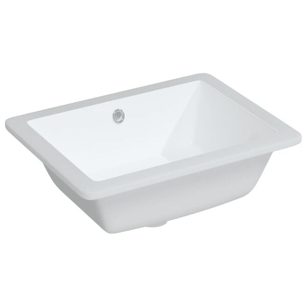 vidaXL Bathroom Sink White 18.3x13.8x7.1" Rectangular Ceramic