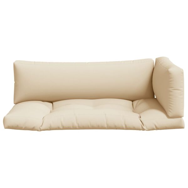 vidaXL Pallet Cushions 3 pcs Beige Fabric