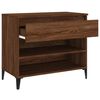 vidaXL Shoe Cabinet Brown Oak Engineered Wood, Metal 27.6 x 14.2 x 23.6 in