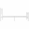 vidaXL Bed Frame White Steel Twin Bed Frame Rectangular Modern