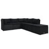 vidaXL Sofa Set Black Poly Rattan, Powder-Coated Steel Standard