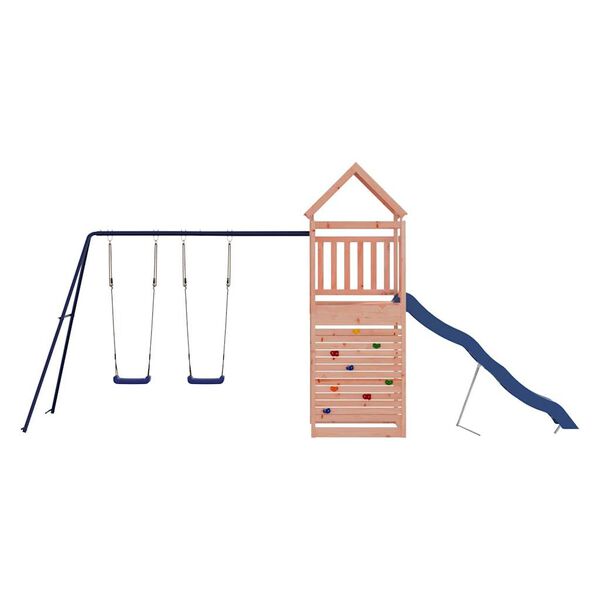 vidaXL Outdoor Playset Natural wood and blue