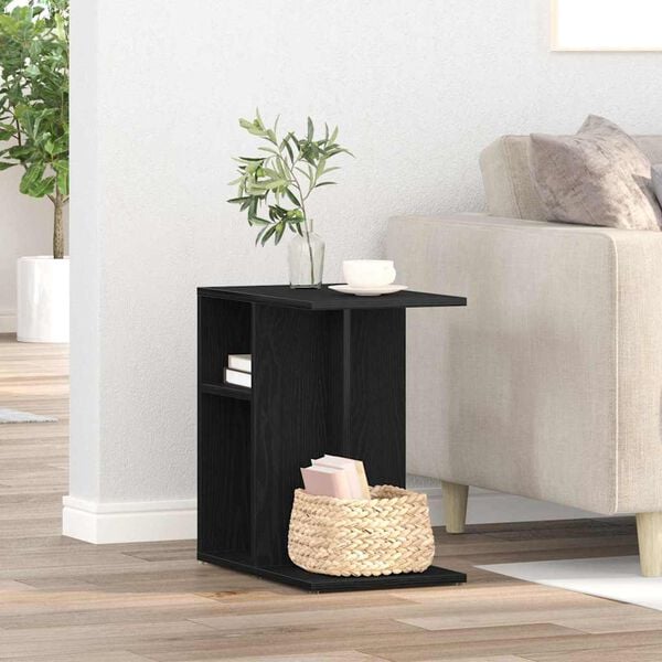 vidaXL Side Table Black oak 19.7" x 11.8" x 19.7" Engineered wood