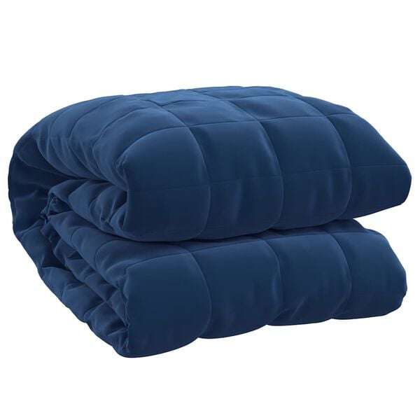 vidaXL Weighted Blanket Blue Brushed polyester microfiber 47.2x70.9 in