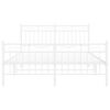 vidaXL Bed Frame White Powder-Coated Steel 55.1x78.7 Bed Frame