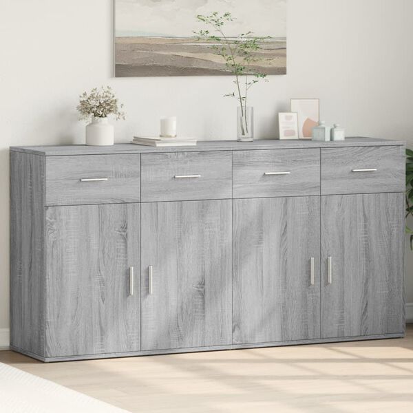 vidaXL Sideboards 2 pcs Gray Sonoma 31.1"x15"x31.5" Engineered Wood