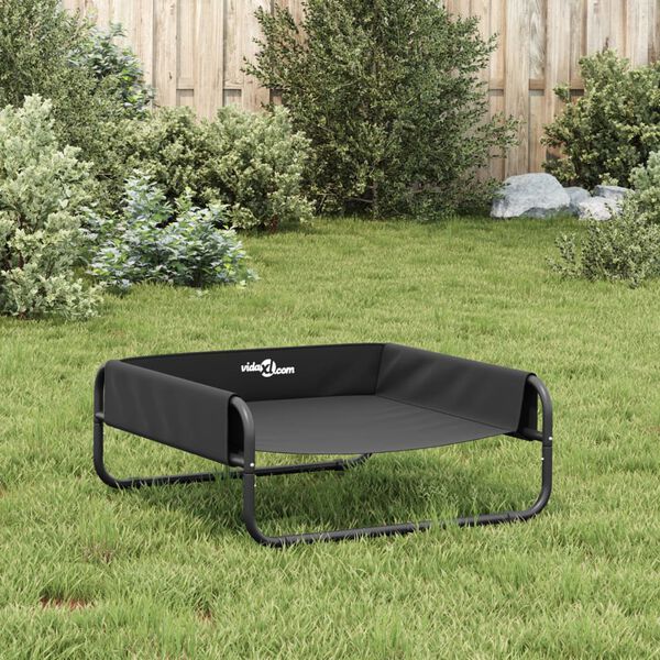 vidaXL Elevated Dog Bed Anthracite 600D Oxford fabric, powder-coated steel