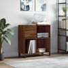 vidaXL Record Cabinet Brown Oak Engineered wood and iron