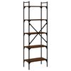 vidaXL Bookcase Brown Oak Engineered wood, Metal Tall Bookcase