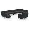 vidaXL Garden Lounge Set Black Poly Rattan Medium Modular