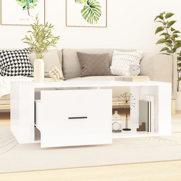 vidaXL Coffee Table High gloss white Engineered wood Medium Coffee Table