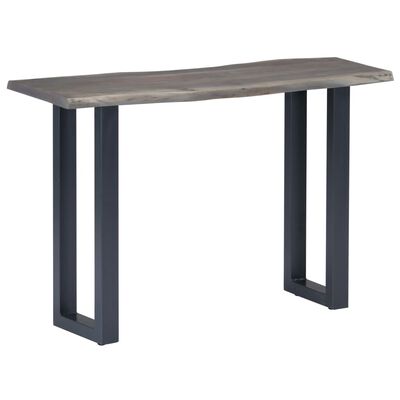 vidaXL Console Table Gray 45.3"x13.8"x29.9" Solid Acacia Wood and Iron