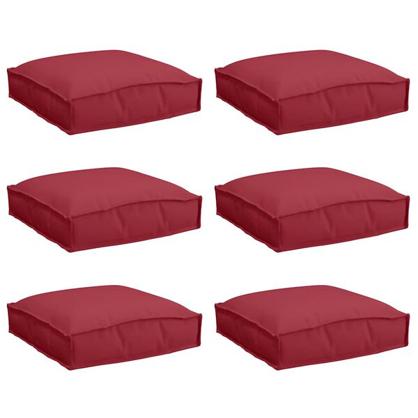 vidaXL Cushion 6 pcs Wine Red 15.75 x 15.75 x 3.15 in Oxford Fabric