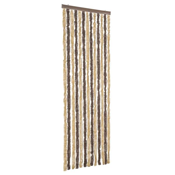vidaXL Fly Curtain Dark Brown and Beige 22.0x78.7" Chenille
