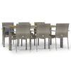 vidaXL Garden Dining Set Grey with dark grey cushions