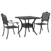 vidaXL Garden Table Set 3 pcs Black Cast Aluminium