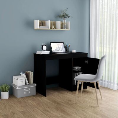 vidaXL Desk Black 39.4"x19.7"x29.9" Engineered Wood