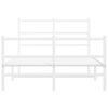 vidaXL Bed Frame White Powder-Coated Steel 47.2 x 78.7 in Bed Frame