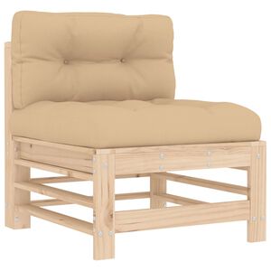 vidaXL Middle Sofa Pine Wood Solid Pine Wood Medium Modular