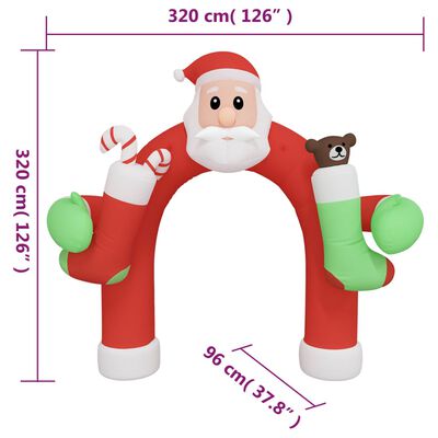 vidaXL Christmas Inflatable Arch Gate LED 126"