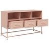 vidaXL TV Cabinet Pink Steel 39.6 x 15.4 x 23.8 in TV Cabinet
