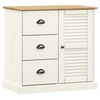 vidaXL Highboard White Solid pine wood, engineered wood, metal, glass