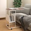 vidaXL Side Table White Engineered Wood Medium Rollable Side Table