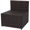 vidaXL Garden Furniture Set Brown PE rattan, powder-coated steel, polyester