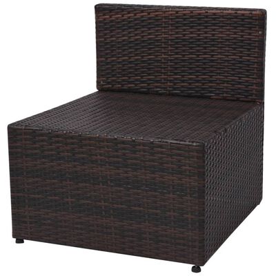 Brown wicker storage ottoman with lid