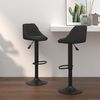 vidaXL Bar Stool Set of 2 Black Velvet Adjustable Swivel Bar Stool