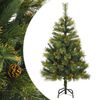 vidaXL Artificial Hinged Christmas Tree Green PVC, PE, Metal 4.9 feet