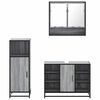 vidaXL Bathroom Furniture Set Grey Sonoma Engineered wood, metal, glass