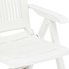 vidaXL Garden Chair Set of 2 White Plastic Medium Foldable