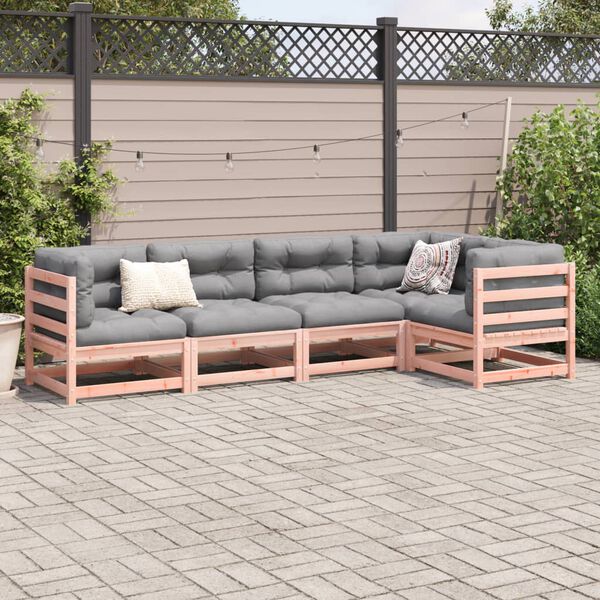 vidaXL Garden Sofa Set Reddish-brown Solid Douglas Fir Wood 5 Piece Set