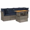 vidaXL 5 Piece Patio Sofa Set with Cushions Gray Poly Rattan