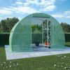 vidaXL Greenhouse Green PE mesh fabric, Galvanized Steel 48.4 square feet