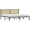 vidaXL Bed Frame Sonoma Oak Steel, Engineered Wood Queen Bed Frame