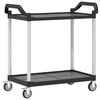 vidaXL 2-Tier Trolley Black 39"x19.7"x38.2" Aluminum
