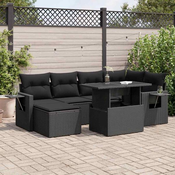 vidaXL Garden Sofa Set Black