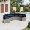 vidaXL Patio Sofa Gray PE rattan Large Modular Patio Sofa Modern