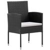 vidaXL Garden Dining Set Black
