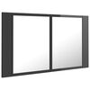 vidaXL LED Mirror Cabinet High gloss grey Engineered wood, Acrylic 31.5 in