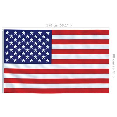 vidaXL US Flag and Pole Aluminum 244.1"