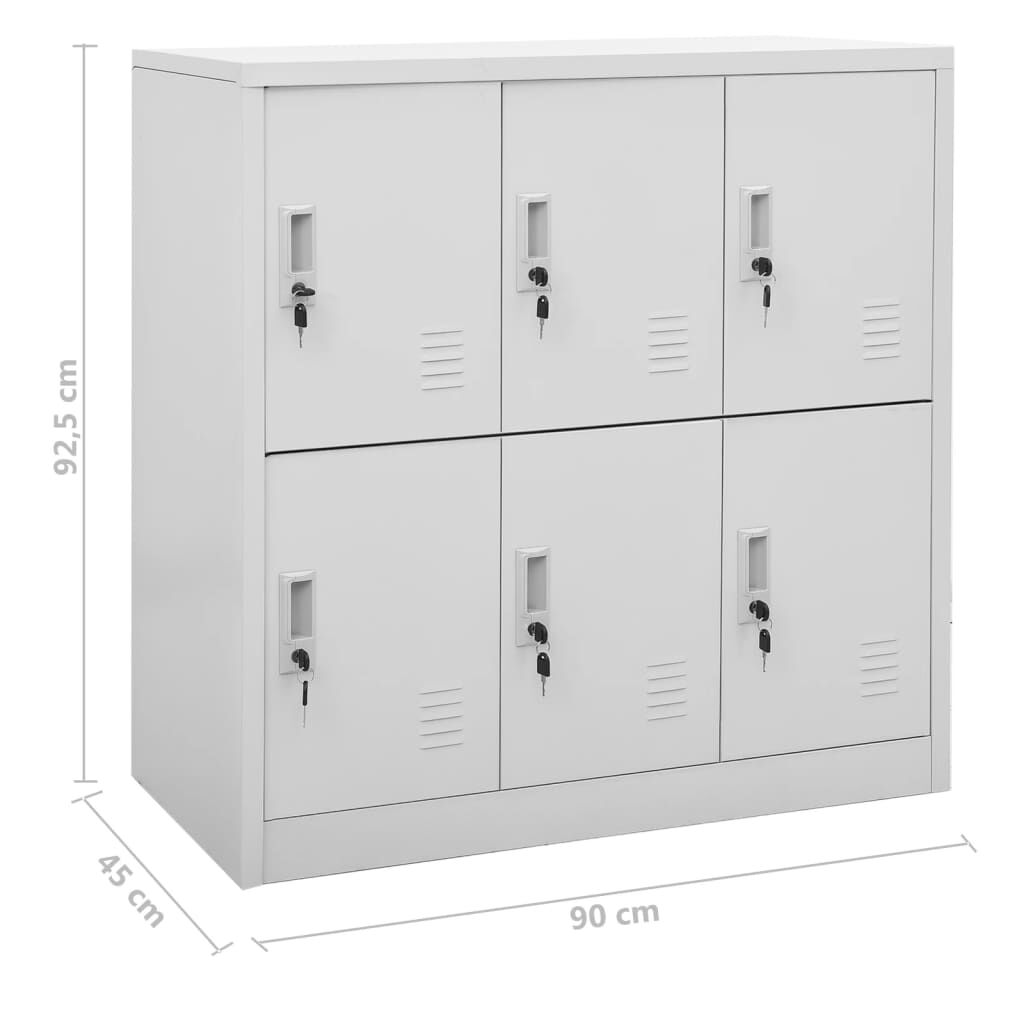 vidaXL Locker Cabinet Set of 5 Light grey Steel Medium Locker Cabinet