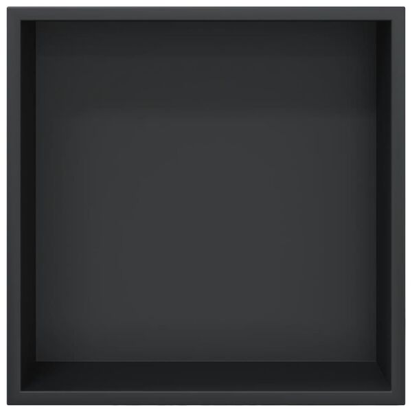 vidaXL Shower Niche Matt Black 12.6x12.6x3.5" Stainless Steel