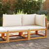 vidaXL Garden Sofa Beige Solid Acacia wood 2-Seater Modular