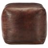 vidaXL Pouffe Dark brown Genuine goat leather, Cotton filling