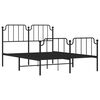 vidaXL Bed Frame Black Powder-coated steel Full Bed Frame Rectangular