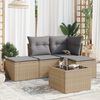 vidaXL Garden Sofa Set Beige PE rattan Medium-Large Modular